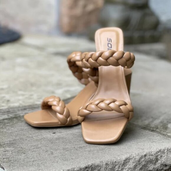 Soda New Found Love Double Braided Heel - Camel - Size 7W - Picture 5 of 5